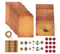 73 Pcs Vintage Writing Paper and Envelopes Vintage Letter Writing Set with 12 Envelopes,24 A5 Letter Paper,12 Wax Seal Stickers,12 Retro Keys,12 Hemp Rope for Love Letters, Weddings, Birthdays