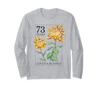 73 Years Loved and Blessed Floral Flower Stamp 73rd Birthday Long Sleeve T-Shirt