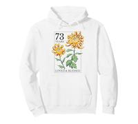 73 Years Loved And Blessed Floral Flower Stamp 73rd Birthday Pullover Hoodie