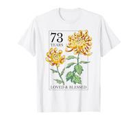 73 Years Loved and Blessed Floral Flower Stamp 73rd Birthday T-Shirt