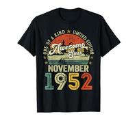 73 Years Old Awesome Since November 1952 73rd Birthday Men T-Shirt