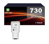 730 Ink Cartridges Compatible For HP Designjet T1600 T1700 T2600, With Chip | Compatible Ink Cartridge For HP 730 P2V71A P2V72A P2V73A P2V68A P2V69A P2V70A Work with T1600 T1700 T2600(Photo Black)