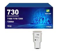 730 Ink Cartridges Replacement For HP730 730 Compatible For HP DesignJet T1600 T1700 T2600 Printers, High Yield Ink For P2V71A P2V73A P2V68A P2V69A P2V70A P2V72A,Grey-1 pack