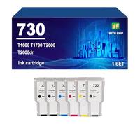730 Ink Cartridges Replacement For HP730 730 Compatible For HP DesignJet T1600 T1700 T2600 Printers, High Yield Ink For P2V71A P2V73A P2V68A P2V69A P2V70A P2V72A,6 Colors-1 set