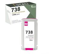 738 738XL Pigment Ink 130ML 498N4A 498N5A 498N6A 498N7A Compatible with HP 738 Ink Cartridges Works with DesignJet T850 T950 Printer (130 ml - Magenta)