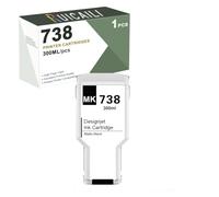738 738XL Pigment Ink 300ML 498N8A 676M9A 676M7A 676M8A Compatible with HP 738 Ink Cartridges Works with DesignJet T850 T950 Printer (300 ml-Matte Black)