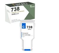 738 738XL Pigment Ink 300ML 498N8A 676M9A 676M7A 676M8A Compatible with HP 738 Ink Cartridges Works with DesignJet T850 T950 Printer (300 ml - Cyan)