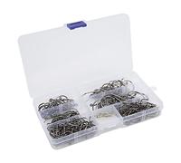 7384 Octopus Circle Fishing Hooks, Barb Fishing Tackle, Deep Piercing Inner Curve, Carbon Steel Hook Set, with Storage Box, for Saltwater and Freshwater, Proof