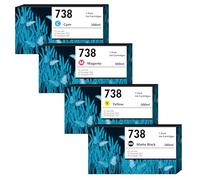 738XL Ink Cartridges 4-Pack (300-ml Matte Black/Cyan/Magenta/Yellow) Compatible 738 738XL Ink Cartridge Replacement for HP Designjet T850/T950