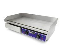 73cm Commercial Electric Griddle Countertop - Stainless Steel, Even Heat, Dual Thermostats, Splash Guard, Fat Drainage (10120)