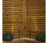 73cm x 80cm Light up Dewdrop Metal Christmas Tree with Garden Stake & Warm White LEDs