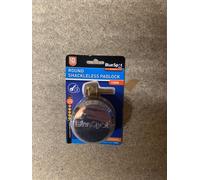 73mm Round Shackless Padlock Chrome Finish Shed Gate Garage Bike Van Container