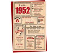 73rd Birthday Card - Back in 1952 In This Year Card, Greeting Card for Men and Women, Birthday Cards for Women, Birthday Cards for Men, 73rd Anniversary Card, A5