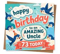 73rd Birthday Card for Uncle, Blue Birds and 73 Today