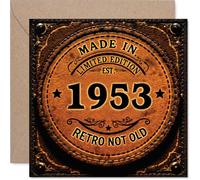 72nd Birthday Card for Men Women - Retro Not Old - Happy 72 Birthday Cards for Cousin Wife Dad Nanny Nan Sister, 145mm Bday Greeting Cards