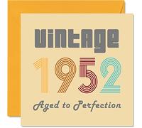 73rd Birthday Cards for Men Women - Vintage 1952 Aged To Perfection - 73 Birthday Card Funny for Her Him, 145mm Greeting Cards Mum Dad Grandad Grandpa Grandma Nanny