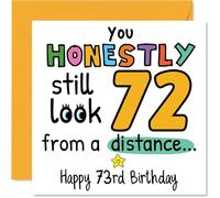 73rd Birthday Cards for Men Women - From a Distance - Happy Birthday Card for 73 Year Old Man Woman Wife Grandma Uncle Grandad, 145mm Bday Greeting Cards