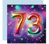 73rd Birthday Cards for Women and Men, Rainbow Foil Balloon