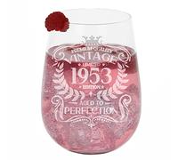 73rd Birthday Gift Vintage 1953 Aged to Perfection Engraved Large Gin Glass Present for 73 Year Old Etched 590ml Stemless Gin Glass