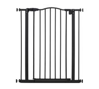 74-80cm Adjustable Metal Pet Gate Safety Barrier w/ Auto-Close Door Black