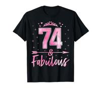 74 and Fabulous Cute Ladies 74th Birthday Women 74 Years Old T-Shirt