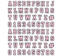 74 Pack Pink Letter Decoration Charms 0-9# Number, Alphabet ABC-Z Letter, DIY for Boy Girl Teens Men Women and Adults