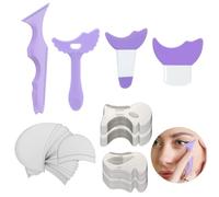 74 Pcs Multifunctional Eyeliner Stencils Set, Winged Tip Eyeliner Tool with Crescent Stopper, Beauty Ruler, Isolation Sticker, Stencil Card, Reusable Aid for Beginners