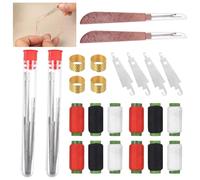 74 Pcs Sewing Tool Set, Stainless Steel Sewing Needles Set, Needle and Thread Kit, Stainless Steel Hand Sewing Needles Large Eye, Big Eye Hand Needle and Thread Sets for Stitching, DIY Crafts