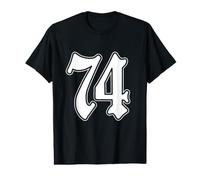 #74 White Number 74 Latino Sports Fan Team Cholo Easy Value Graphic T-Shirt
