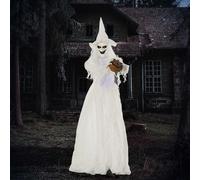 74" Witch Halloween Decoration with Light Up Eyes and Body White Outsunny White One Size