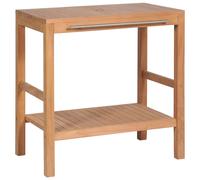 (74 x 45 x 75 cm, without basket) vidaXL Solid Teak Bathroom Vanity Cabinet Unit 132/74 cm with/without Basket