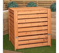 74 x 71cm Large Wooden Garden Waste Compost Bin with Removable Lid & Bottom Door