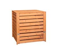 74 x 71cm Large Wooden Garden Waste Compost Bin with Removable Lid & Bottom Door Samuel Alexander Brown One Size