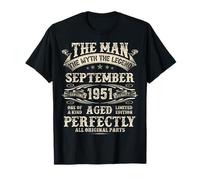 74 Year Old Birthday Gifts for Men 74th Bday September 1951 T-Shirt