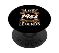 74 Year Old Life begins 1952 Birth of Legends 74th Birthday PopSockets Adhesive PopGrip