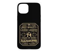 74 Years Of Being Awesome 74 Birthday Man Case for iPhone 15 Plus
