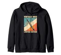 74 Years Old Gift Vintage 1950 Clarinet Lover 74th Birthday Zip Hoodie