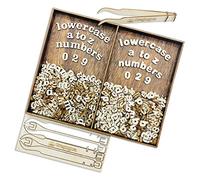 740 Pieces Half Inch Mini Blank Wood Lowercase Letters Unfinished Wooden Numbers with Stained Tray for Scrapbooking DIY Project