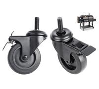 74064 Locking Caster Wheels for Pit Boss Pro Series 1100,Pit Boss 820,Navigator 850,Austin XL,Louisiana Grills,2-Pack 3" Replacement Stem Casters for Pellet Smokers & Rec Tec Grills
