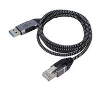 74393 cable slim, USB 3.0 RJ45 male, USB A male nickel-plated 1 m Goobay