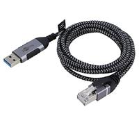 74394 cable slim, USB 3.0 RJ45 male, USB A male nickel-plated Goobay