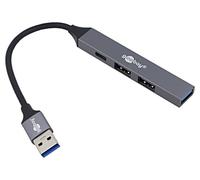 74458 Hub USB A Female x3, USB A Male, USB C Female PnP Grey Goobay
