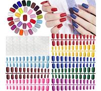 744Pcs Coffin Matte Press on Nails, TOROKOM Ballerina Professional Short Nail Art Set, Full Cover Acrylic False Gel Nails Pure Color Fake Nails with File Tool Sticker for Nail Salons Home Manicure