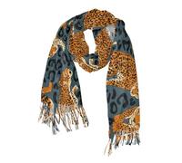 747 Scarf For Women Leopard Print Tiger Women Scarves Winter Scarf Elegant Tassel Scarf For Wedding Birthday Christmas 68X196Cm