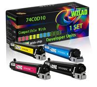 74C0D10 Compatible for Lexmark Developer Units with Chip CS720de CS720dte CS725de CS725dte CX725de Printers (4-Pack BK/C/M/Y)