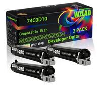 74C0D10 Compatible for Lexmark Developer Units with Chip CS720de CS720dte CS725de CS725dte CX725de Printers (3 Pack Black)