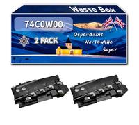74C0W00 Waste Box Compatible for Lexmark C4100 Series C4150 C4150de CS720de CS720dte CS725de CS725dte Printers, High-Definition Printing Effect with Chip, 90000 Pages (2-Pack Black)