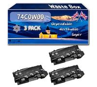 74C0W00 Waste Box Compatible for Lexmark C4100 Series C4150 C4150de CS720de CS720dte CS725de CS725dte Printers, High-Definition Printing Effect with Chip, 90000 Pages (3 Pack Black)