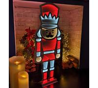 74cm LED Infinity Standing Christmas Nutcracker Decoration with Metal Base in Red & White Samuel Alexander Multi One Size