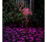 74cm Pink Metal Solar Powered Flamingo Ornament Marco Paul Pink One Size